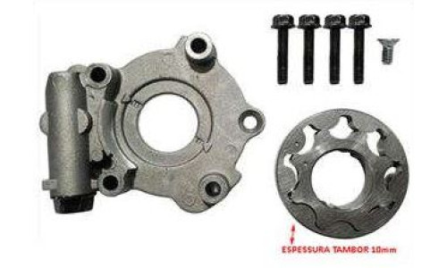 Bomba De Oleo Motor (Reparo) Hyundai Hb20 1.6 16v. 15/.. S-Cvvt G4Fc / Hyundai I30 1.6 16v. 15/.. S-Cvvt 128/122Cv Flex Conjunto C/ 8 Pecas = (1) Tampa + (1) Tambor Altura =10Mm + (1) Rotor + (4) Parafusos Longos + (1) Curto 213502B001 21350-2B001 Xtop195