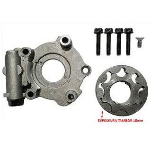 Bomba De Oleo Motor (Reparo) Hyundai Hb20 1.6 16v. 15/.. S-Cvvt G4Fc / Hyundai I30 1.6 16v. 15/.. S-Cvvt 128/122Cv Flex Conjunto C/ 8 Pecas = (1) Tampa + (1) Tambor Altura =10Mm + (1) Rotor + (4) Parafusos Longos + (1) Curto 213502B001 21350-2B001 Xtop195