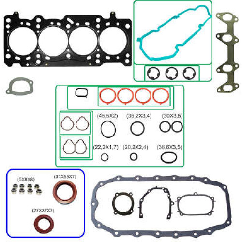 JOGO DE JUNTAS DE MOTOR FIAT EVO 1.4 8V. 09/.. FIRE FLEX COM RETENTORES 