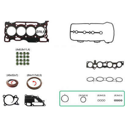 JOGO DE JUNTAS DE MOTOR NISSAN LIVINA 1.6 16V. HR16DE FLEX