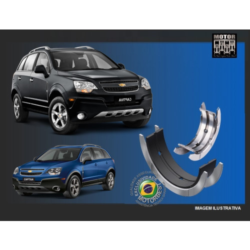 Bronzina De Mancal GM Captiva Sport 3.0 24v. 11/13 Gas. Lf1 V-6 Dohc / Captiva Sport Awd 3.6 24v. 08/10 Sfi 10Hm V-6 Gas. Ly7 / Omega 3.6 24v. 05/12 Alloytec Ly7 V-6 Dohc / Trailblazer Ltz Lfx 3.6 24v. 13/19 V-6 Dohc MEDIDA: +0,25mm