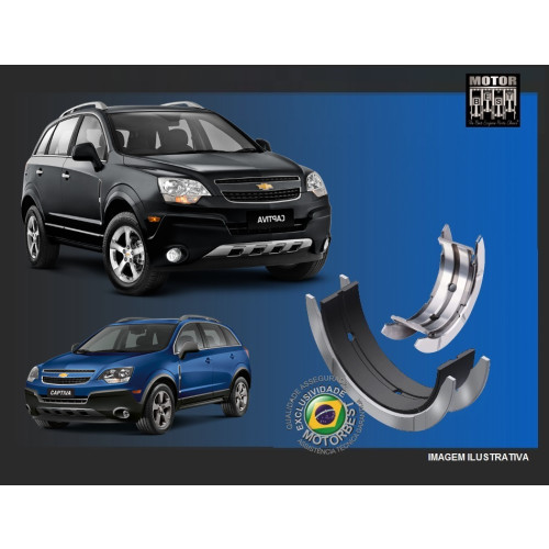 Bronzina De Mancal GM Captiva Sport 3.0 24v. 11/13 Gas. Lf1 V-6 Dohc / Captiva Sport Awd 3.6 24v. 08/10 Sfi 10Hm V-6 Gas. Ly7 / Omega 3.6 24v. 05/12 Alloytec Ly7 V-6 Dohc / Trailblazer Ltz Lfx 3.6 24v. 13/19 V-6 Dohc MEDIDA: STD