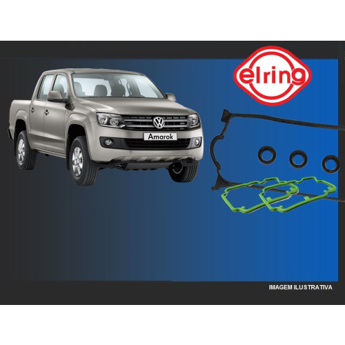 KIT DE JUNTAS DA TAMPA DE VALVULAS COM ANEIS DE VEDACAO E BORRACHAS DO BICO INJETOR MOTOR VW AMAROK 2.0 16V. TDI 2011/.. 